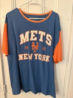 Wright & Ditson Blue and Orange Mets New York Kids' Short Sleeve Tee